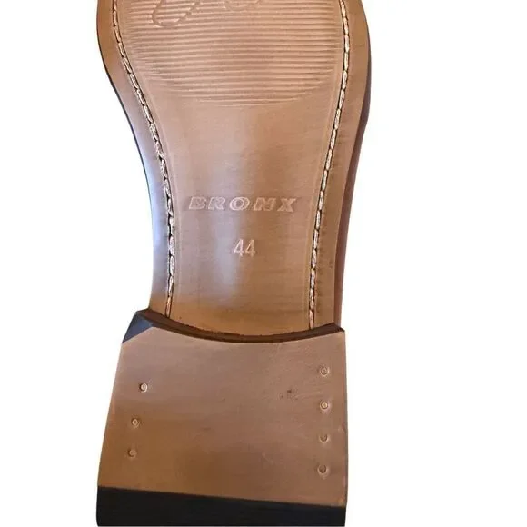 Bronx Mens Brown Leather Round Toe Slip On Tassel Loafers Shoes Size 44 - Picture 13 of 13